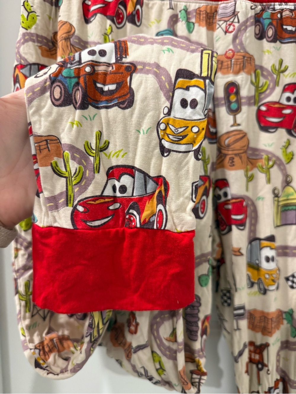 Little Sleepies Cars Print Pajama Pants with Red Trim - Picture 3 of 5
